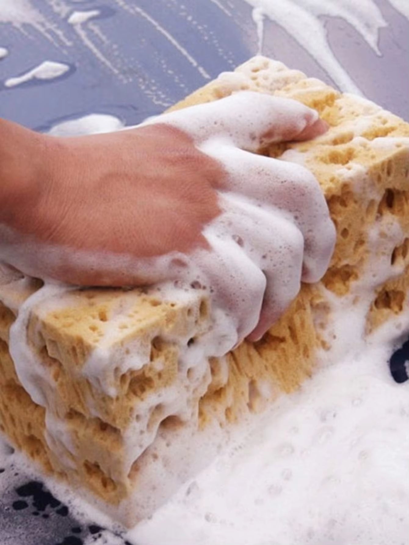 1Pc Car with Honeycomb Sponge Car Wash Sponge Thick Coral Car Wash Sponge Big Hole Free Car Paint