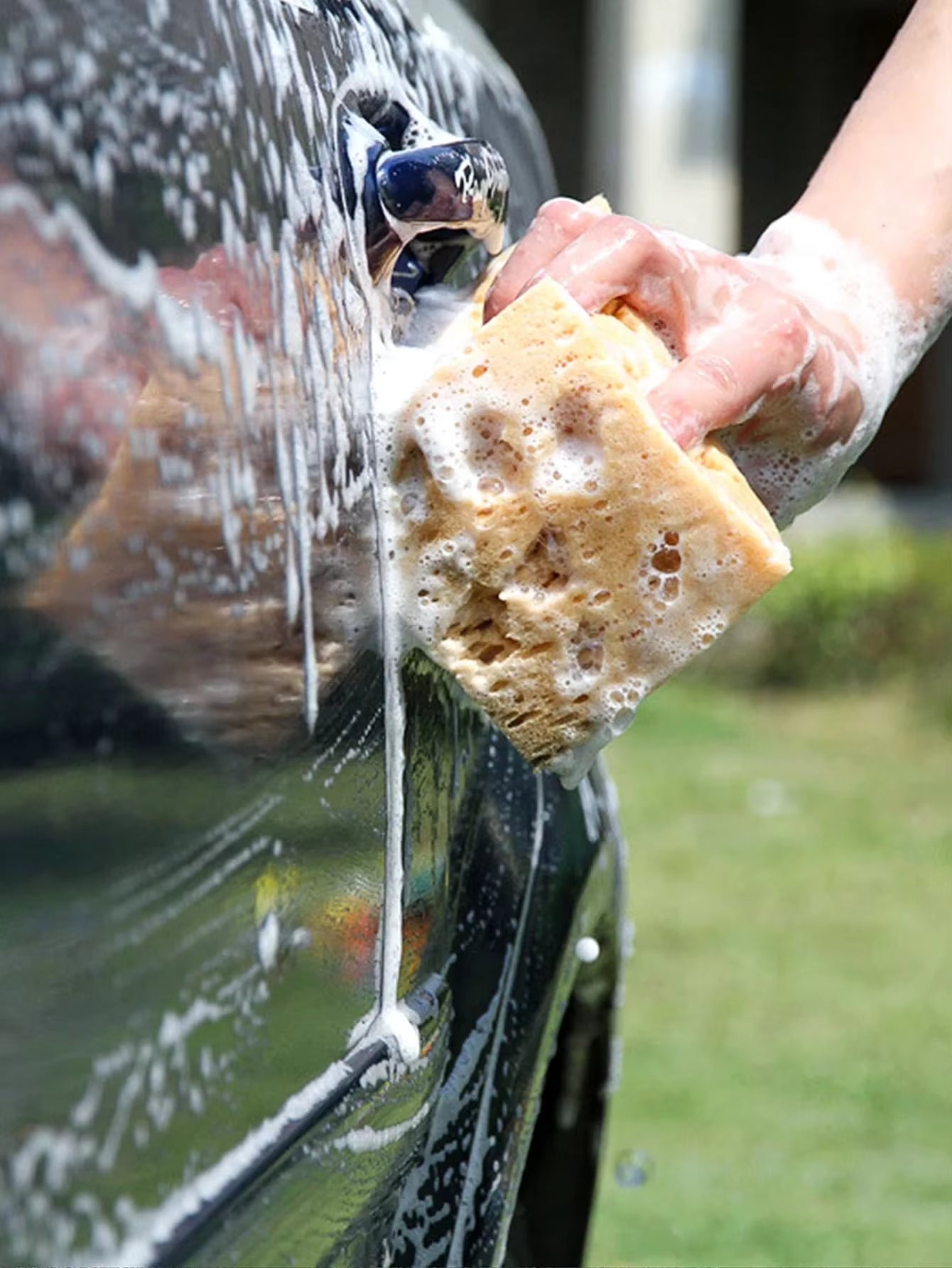 1Pc Car with Honeycomb Sponge Car Wash Sponge Thick Coral Car Wash Sponge Big Hole Free Car Paint